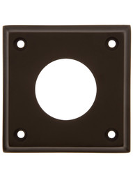 Solid Brass Square Cylinder Escutcheon - 2 1/2 inch x 2 1/2 inch in Oil Rubbed Bronze.